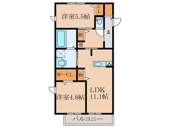 エミリア行橋の物件間取画像